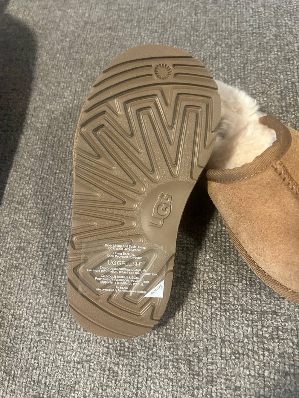 UGG Kids Tan Shearling-Lined Slip-On Clog Slippers NWOB